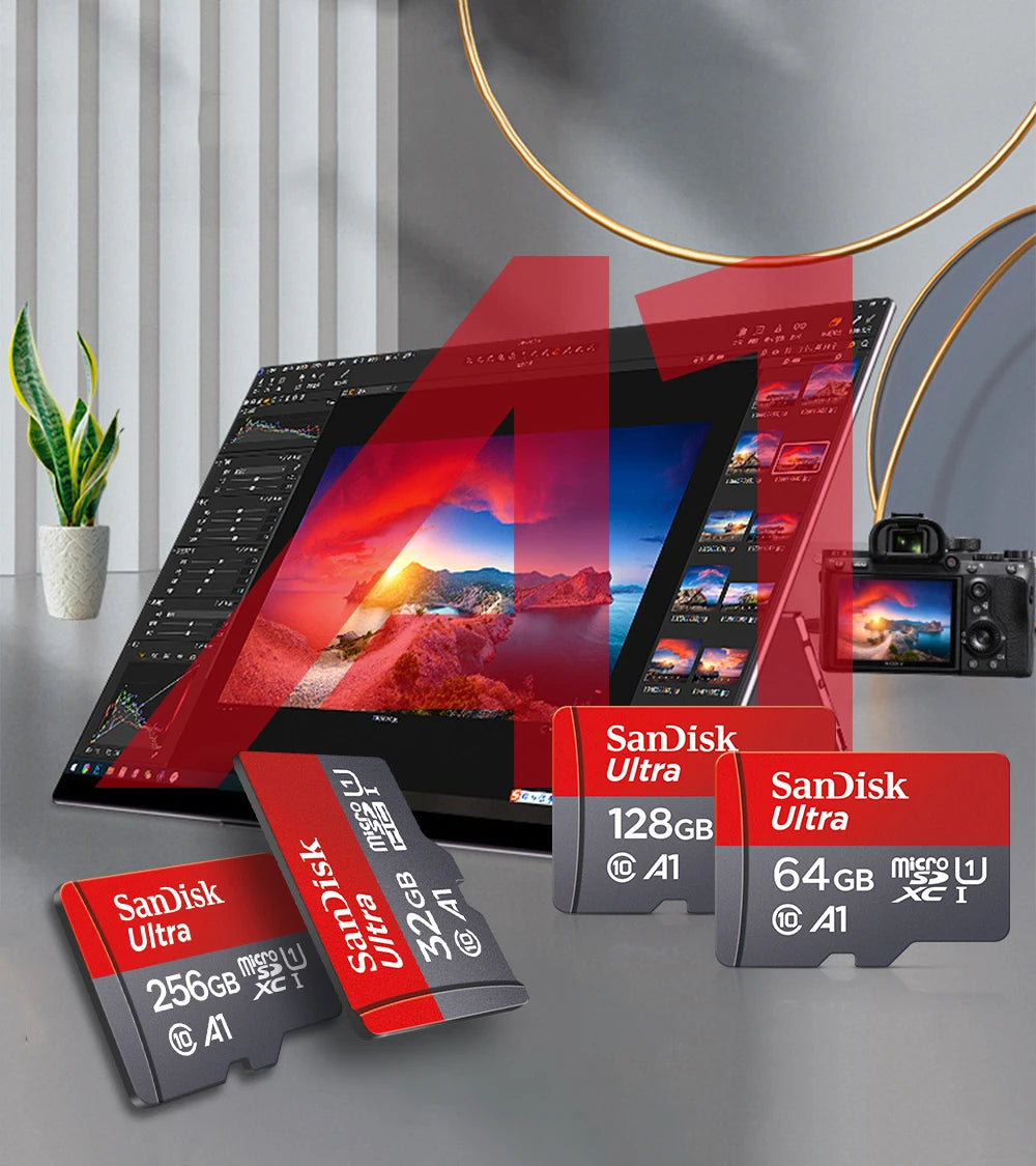 Cartão de Memória SanDisk Ultra MicroSD 32GB 64GB 128GB 256GB 512GB Classe 10 UHS-I A1 V10