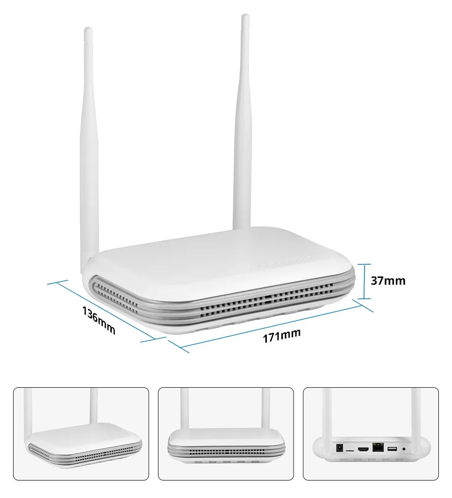 NVR WiFi 8 Canais 5MP 2K Gravador Vídeo Rede ONVIF HDMI Xmeye iCSee KERUI KR-N1008L