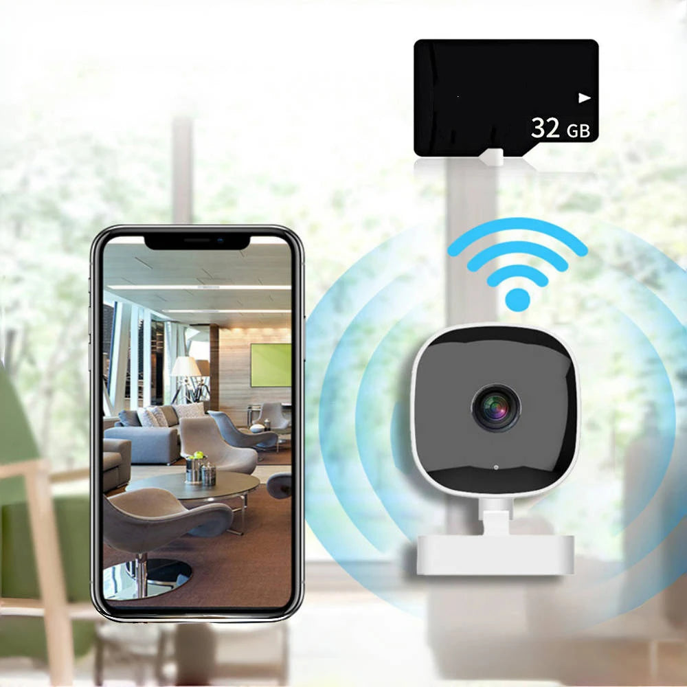 Câmera inteligente sem fio full hd, grande angular, detecção de movimento e gravador de áudio e vídeo para visão noturna, micro filmadora de segurança doméstica