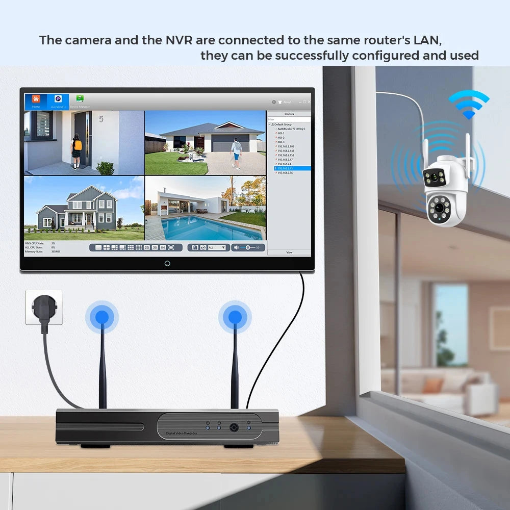 Câmera IP WiFi BESDER 10MP Lente Dupla PTZ 360° Tela Dupla Detecção Humana Visão Noturna Colorida IP66 App O-Kam Pro - BESDER