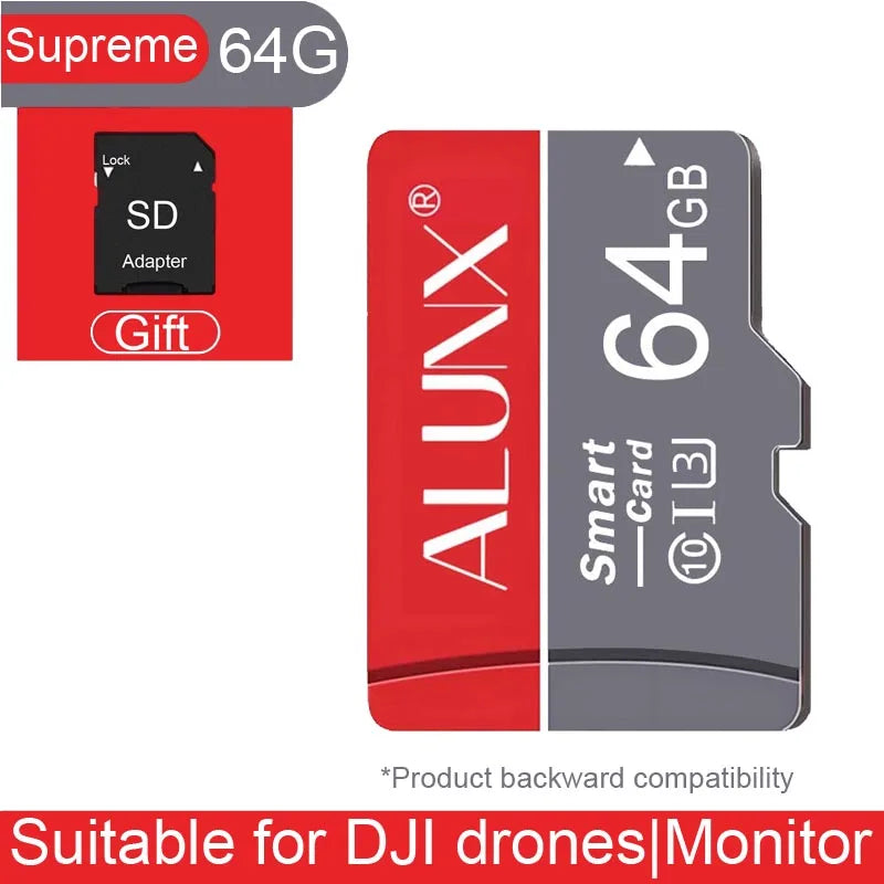 Cartão de Memória MicroSD ALUNX - Classe 10 UHS-I U3 V10 A1 - 8GB a 128GB - Alta Velocidade