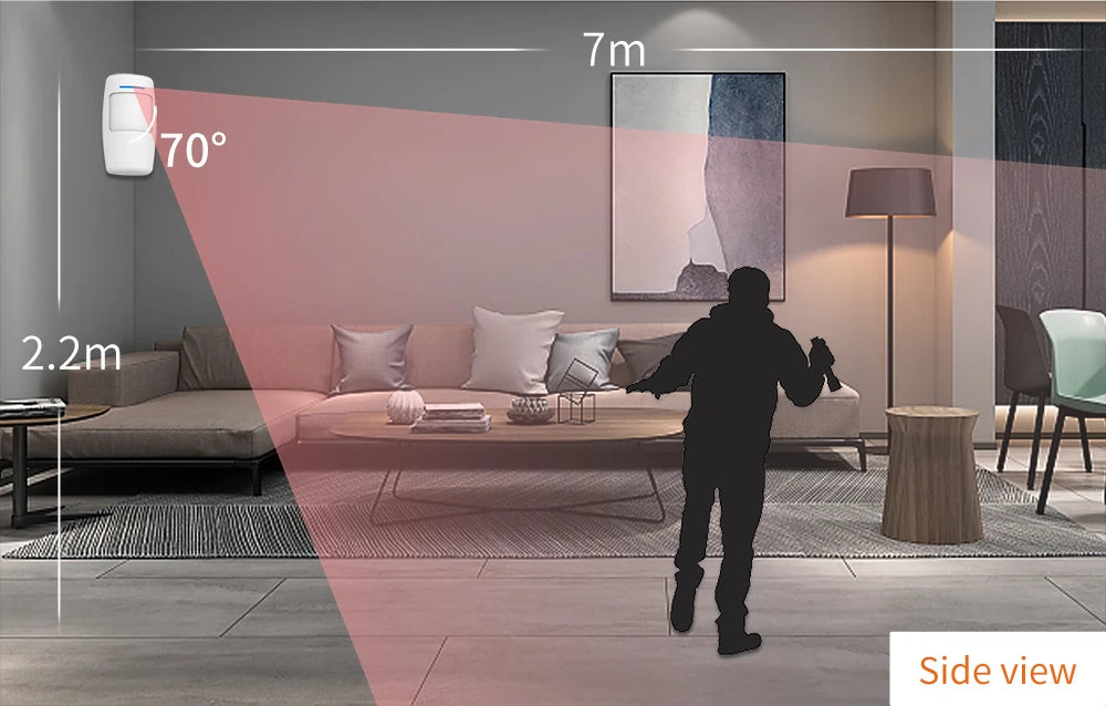 Staniot PIR Detector de movimento Home Human Infravermelho Segurança Alarme contra roubo Sensor Detecção de distância 110 °   Suporta alarme de baixa tensão