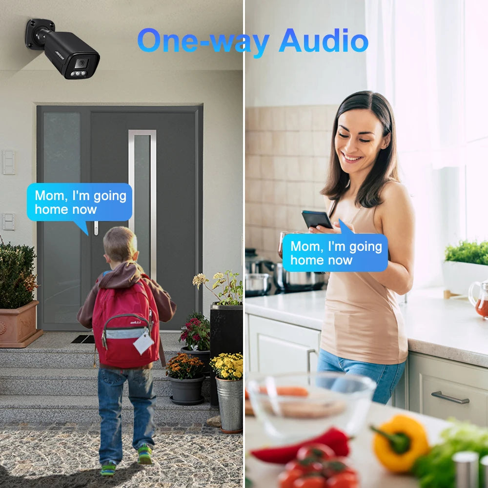 Câmera IP PoE 8MP 4K Bullet com Áudio Detecção Humana H.265 ONVIF IP67 - ASECAM