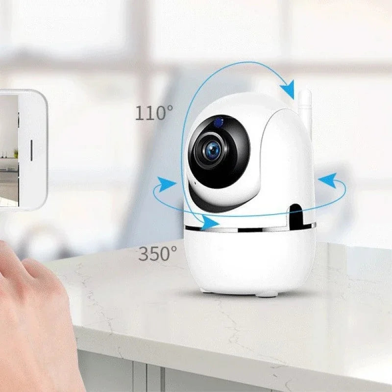 Mini Câmera WiFi Lenovo 1080P – Rastreamento Automático, Visão Noturna e Monitor de Bebês