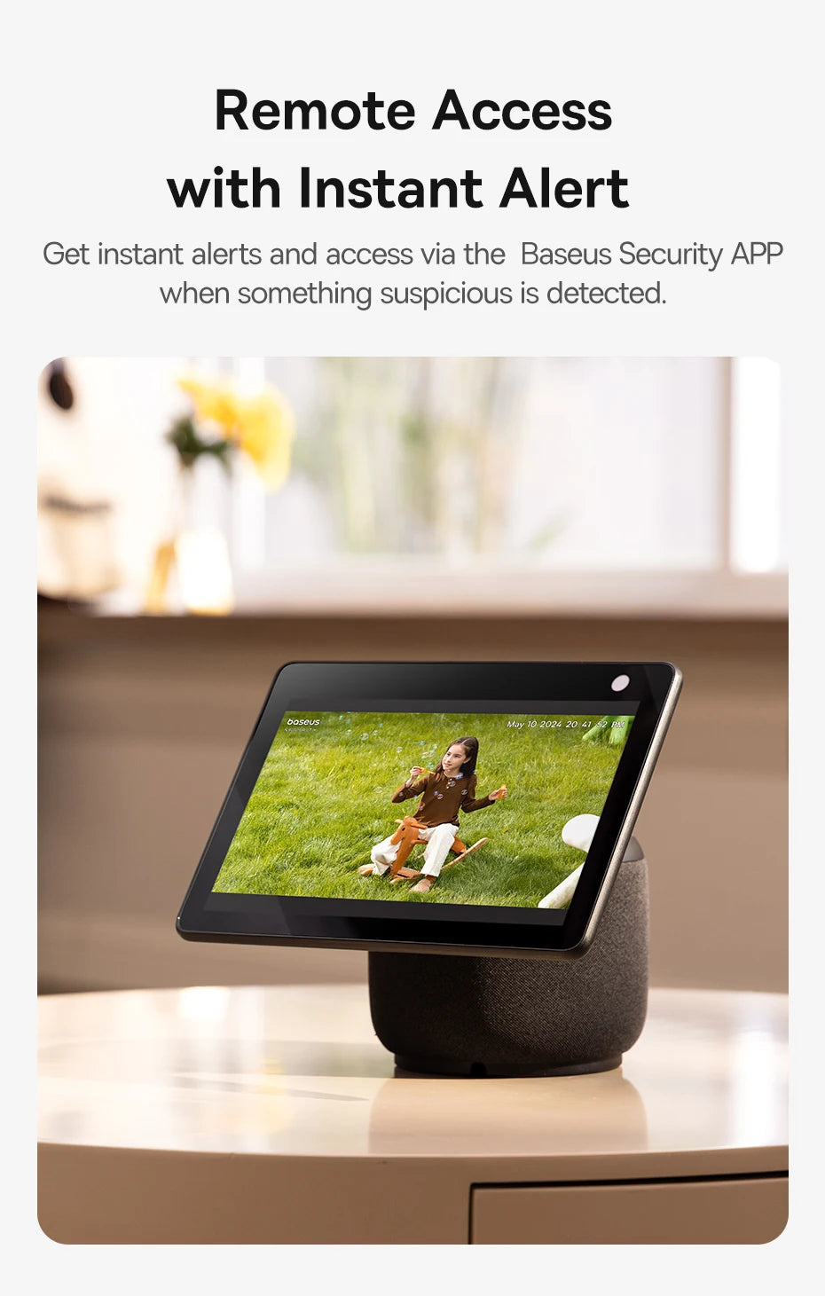 Câmera Baseus Security S1 2K Solar WiFi com Sistema de Rastreamento Solar 145° IP67