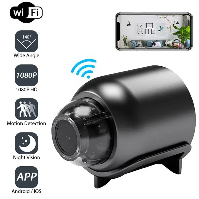 Mini Câmera WiFi 1080P – Vigilância com Visão Noturna e Detecção de Movimento