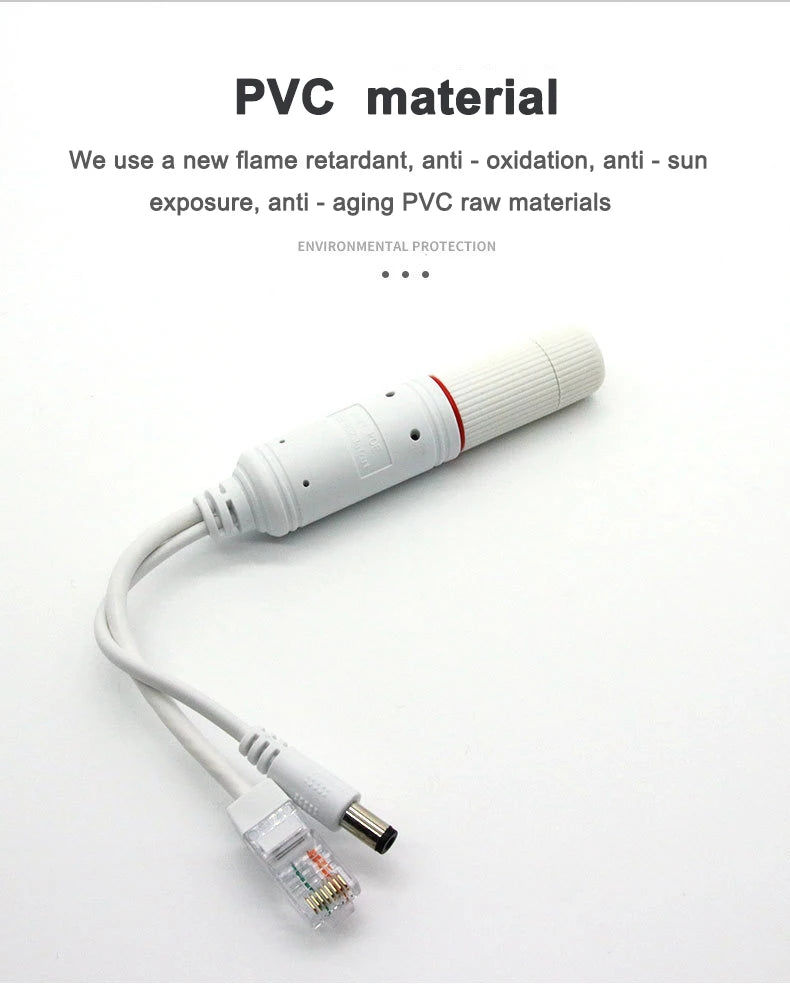 Divisor PoE À Prova D'Água 48V para 12V PD06SFS - Adaptador Vídeo Alimentação Câmera IP Externo Compacto
