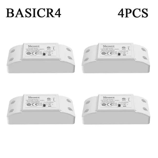 1-10 pces sonof basicr4 wifi interruptor inteligente remoto temporizador de voz suporte de controle remoto assistente de casa alexa alice ewelink app