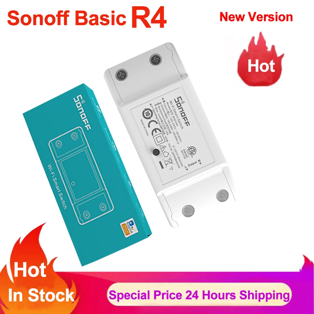 SONOFF-Básico R4 Casa Inteligente Interruptor WiFi, Módulo De Controle Remoto, Modo De Interruptor Mágico Via Ewelink APP, Funciona com Alexa, DIY