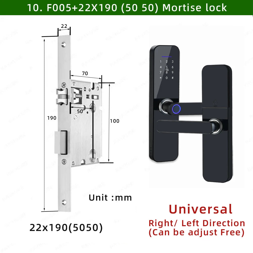 Raykube f005 ip65 à prova dip65 água tuya wifi fechadura eletrônica inteligente com impressão digital/cartão inteligente/senha/chave/desbloqueio de aplicativo