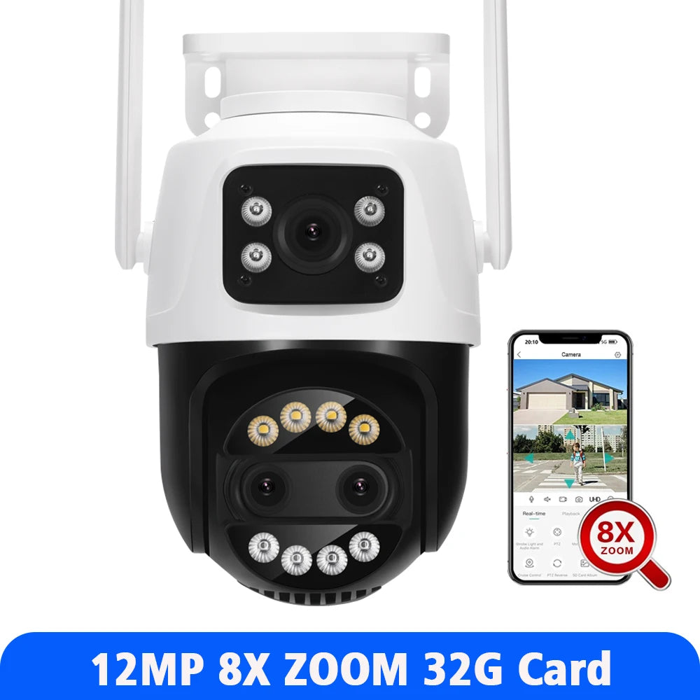 Câmera WiFi 12MP 6K Dome com Zoom 8X Detecção Humana IA Rastreamento Automático Alexa - ASECAM AS60WIC