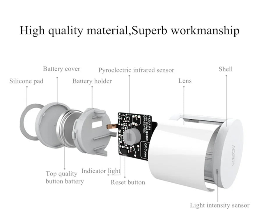 Aqara-Inteligente Sensor de Movimento do Corpo Humano, Movimento Corporal, Wireless, ZigBee, Smart Home, Homekit, Xiaomi