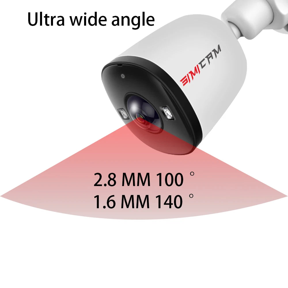 4k 8mp poe câmera ip de segurança 5mp 4mp lente grande angular ultra grande 1.6mm2.8mm alarme inteligente cor visão noturna compatível onvif nvr