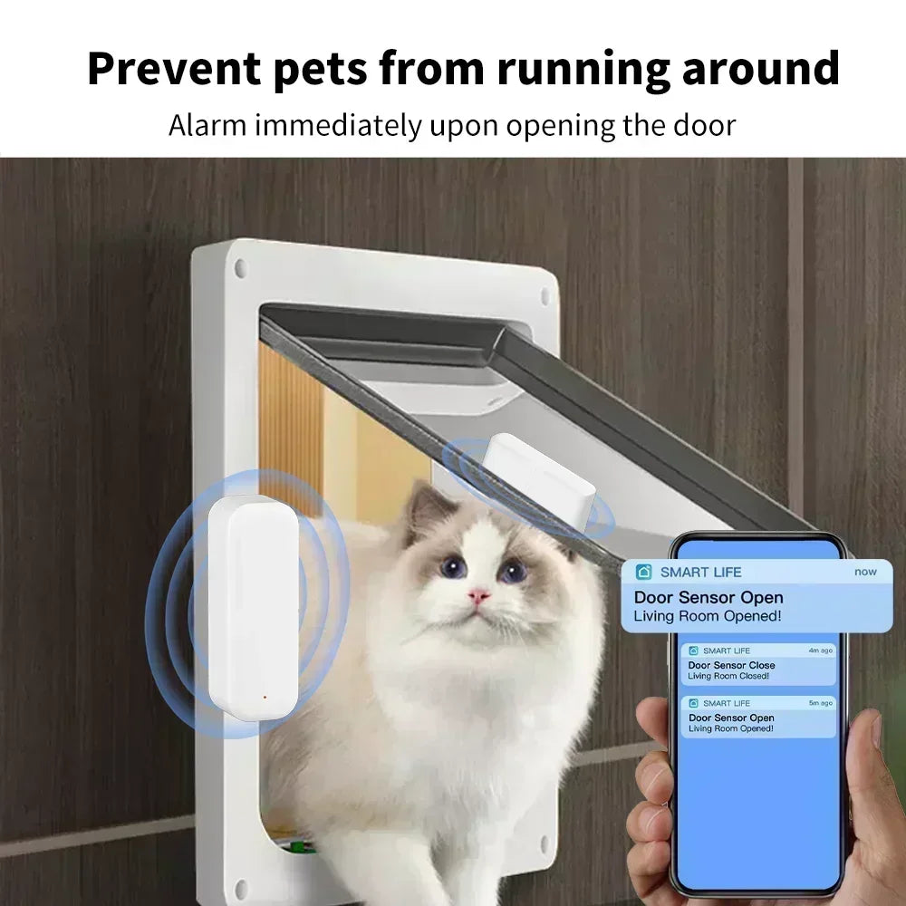 Sensor WiFi Porta Janela Magnético Alarme Casa Inteligente Tuya Alexa Google WMUN