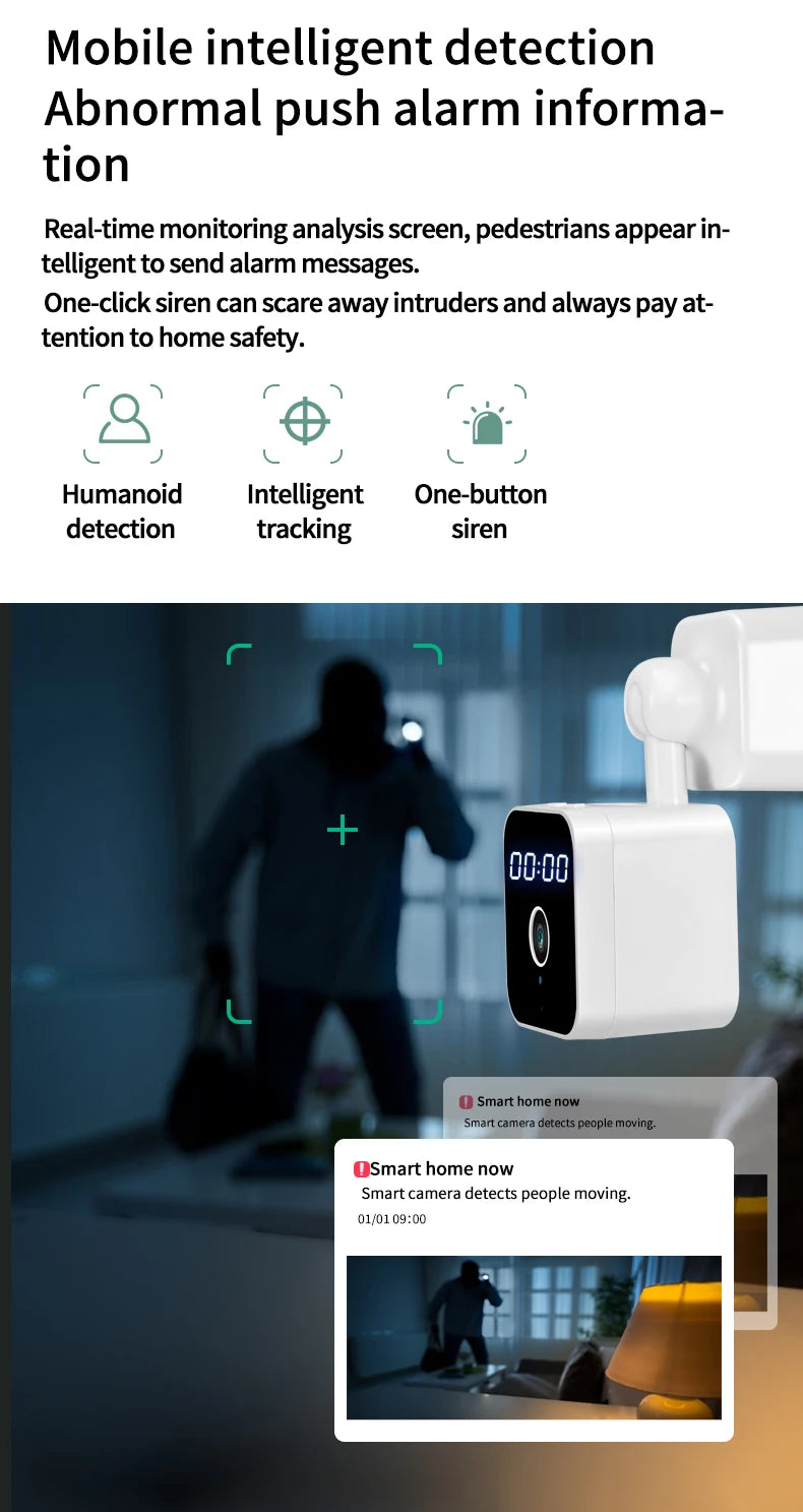 Tuya wifi câmera de vigilância casa relógio plug câmera digital graffiti inteligente hd câmera sem fio vlogging câmera ação