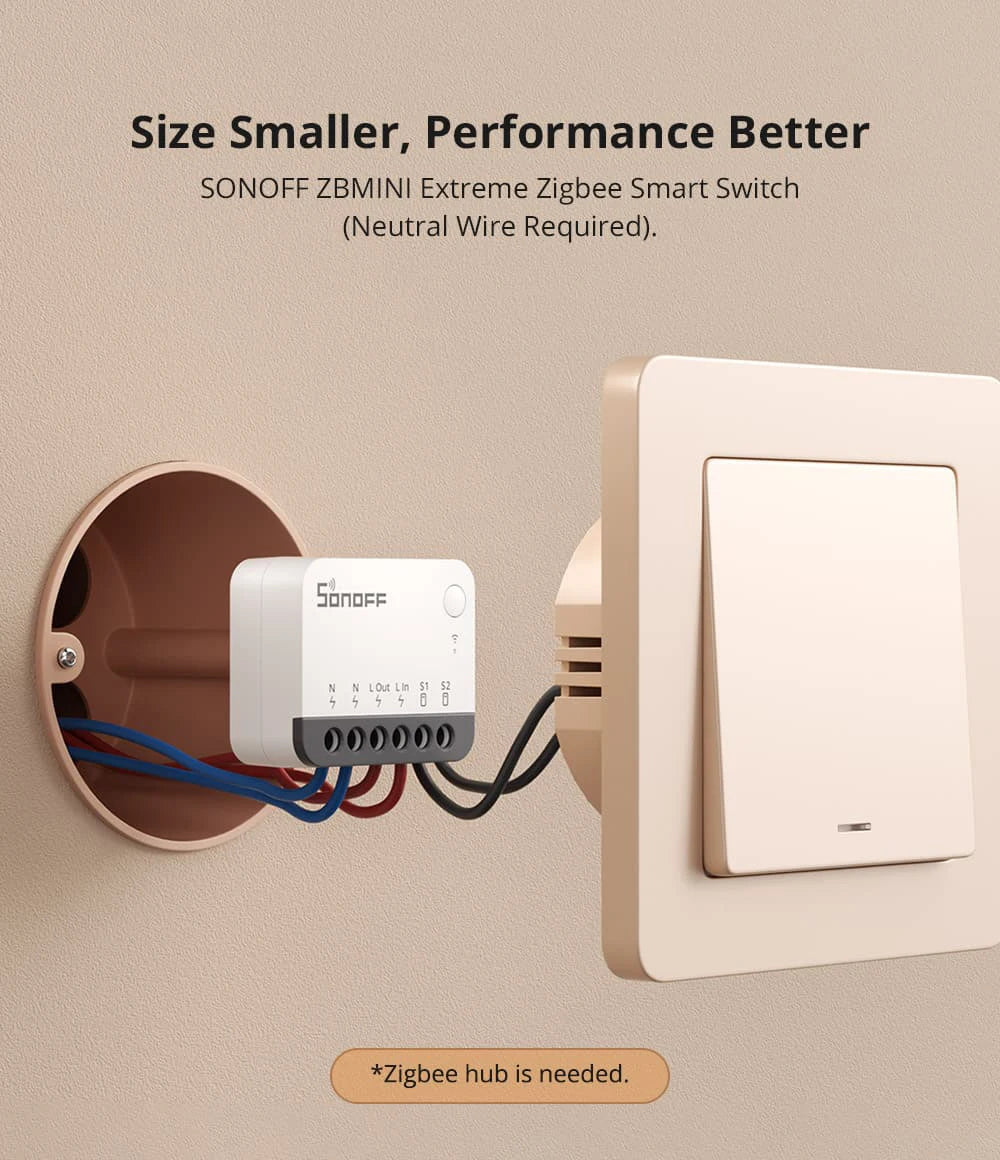 Interruptor Inteligente Zigbee SONOFF ZBMINI R2 Extreme Relé Controle Externo eWeLink SONOFF