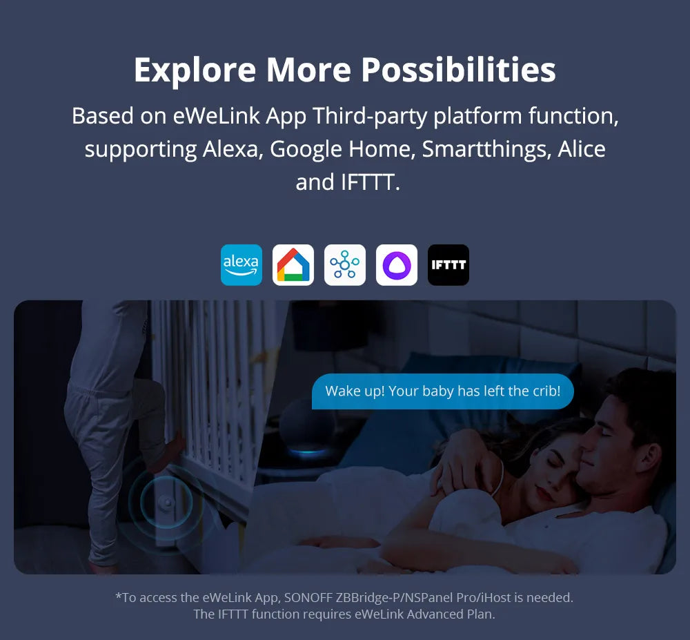 Botão Sem Fio SONOFF SNZB-01P Zigbee - Sensor de Presença - Controle Inteligente - eWeLink
