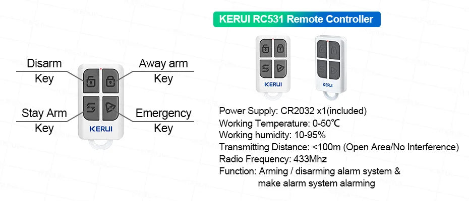 Sistema de Alarme Inteligente WiFi/4G com Sensor PIR Teclado e Alexa - Kerui W184 Tuya