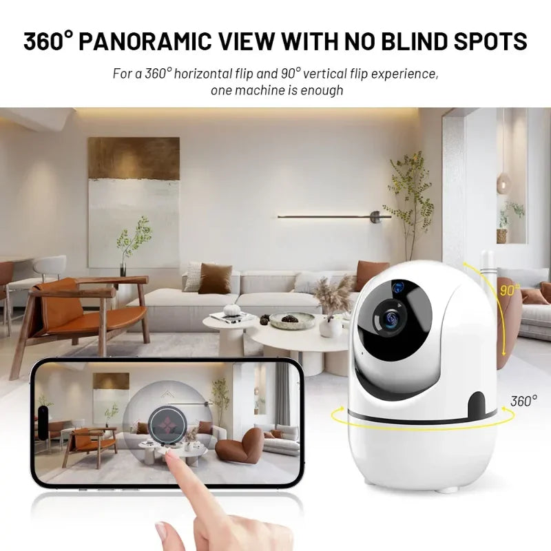 Mini Câmera WiFi Lenovo 1080P – Rastreamento Automático, Visão Noturna e Monitor de Bebês