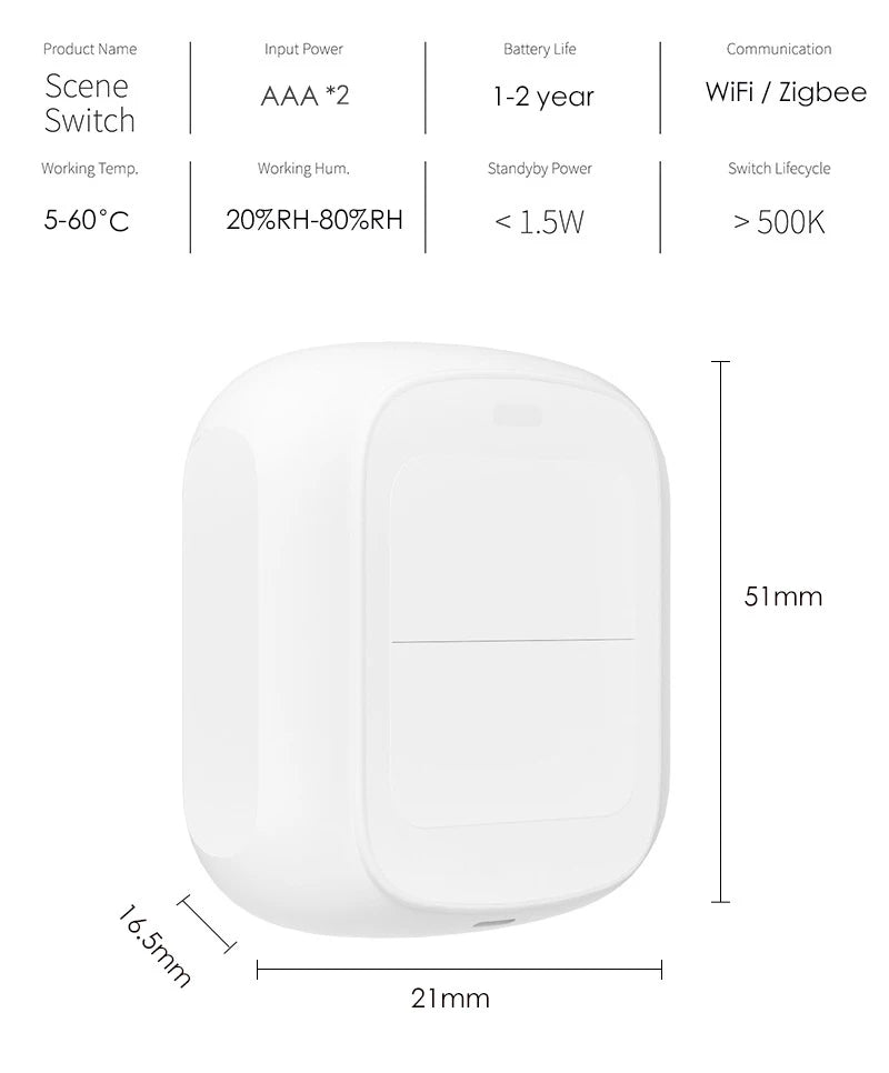 Tuya zigbee wifi interruptor inteligente botão de pressão 2gang 4 cena interruptor cenário sem fio casa inteligente automação controle remoto residencial