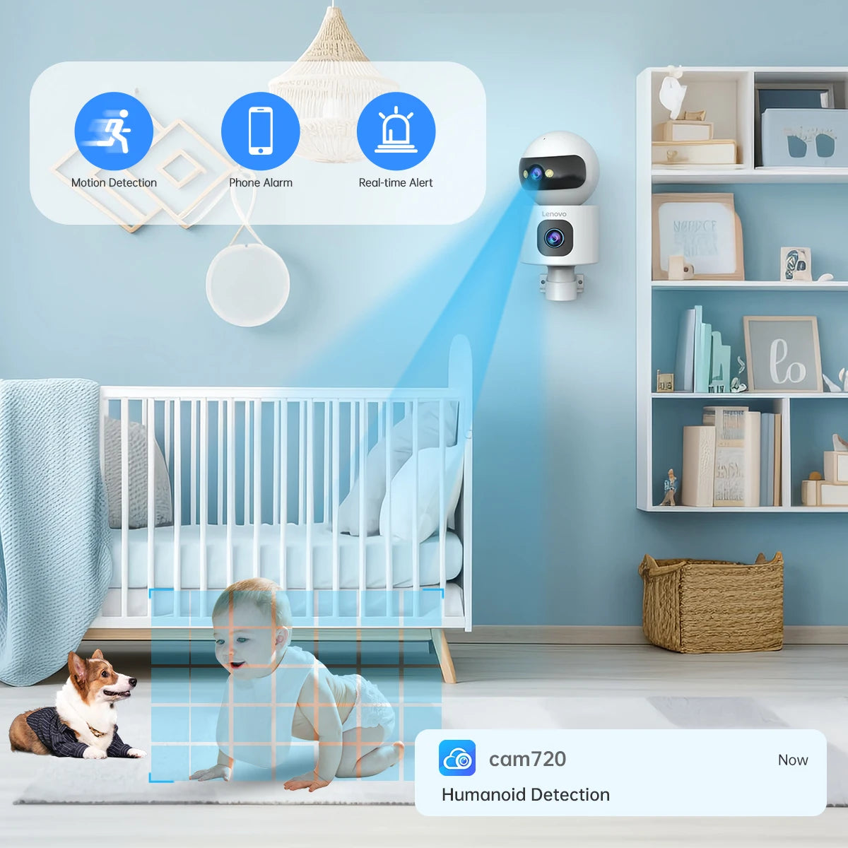 Câmera IP WiFi Lente Dupla 6MP | Pan 360°, Rastreamento Automático e Visão Noturna Colorida – Lenovo