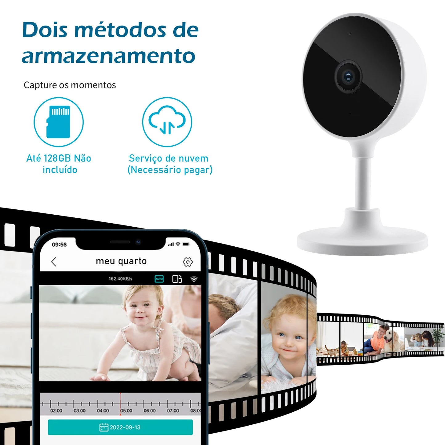 Tuya，Camera de Vigilância para Casa，Camera Seguranca Wifi，Cameras Vigilância Wifi，Monitor，Baba Eletronica，Visão Noturna