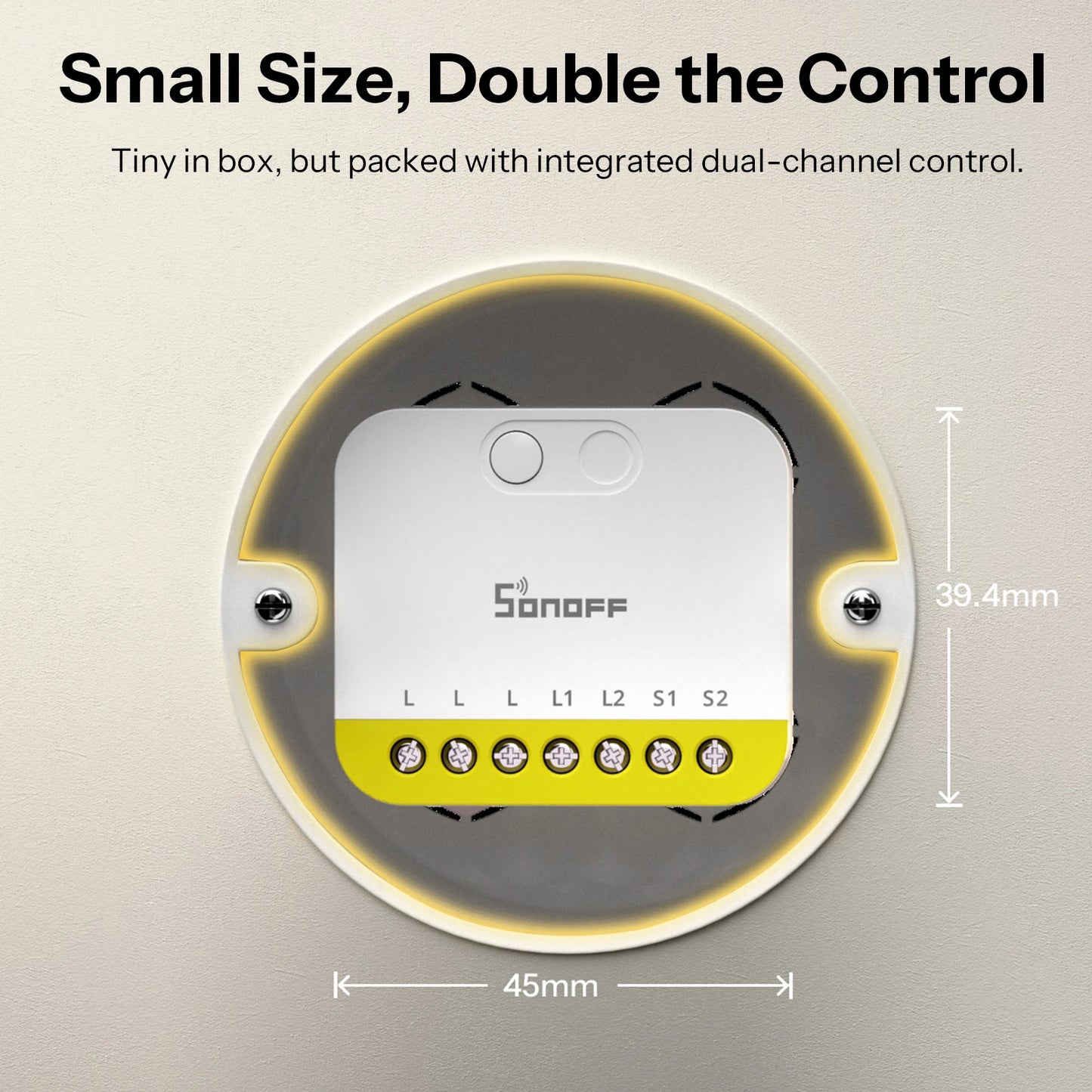 Interruptor Inteligente Zigbee 2 Gang Sem Fio Neutro Ultra Compacto SONOFF MINI DUO-L