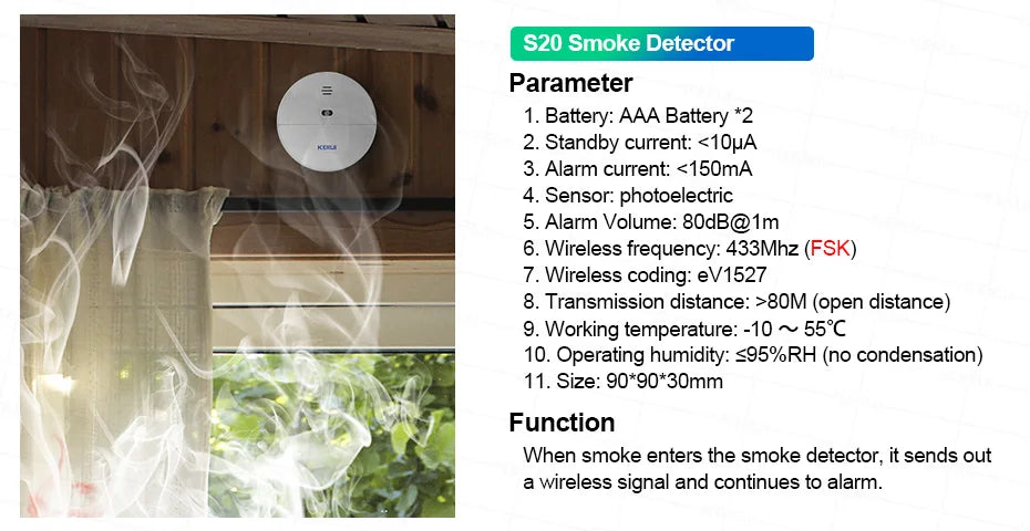 Central de Alarme KERUI G70 Tuya WiFi 4G Tela Touch 7" + Sensor PIR P10 FSK 100 Zonas Sistema Inteligente - KERUI