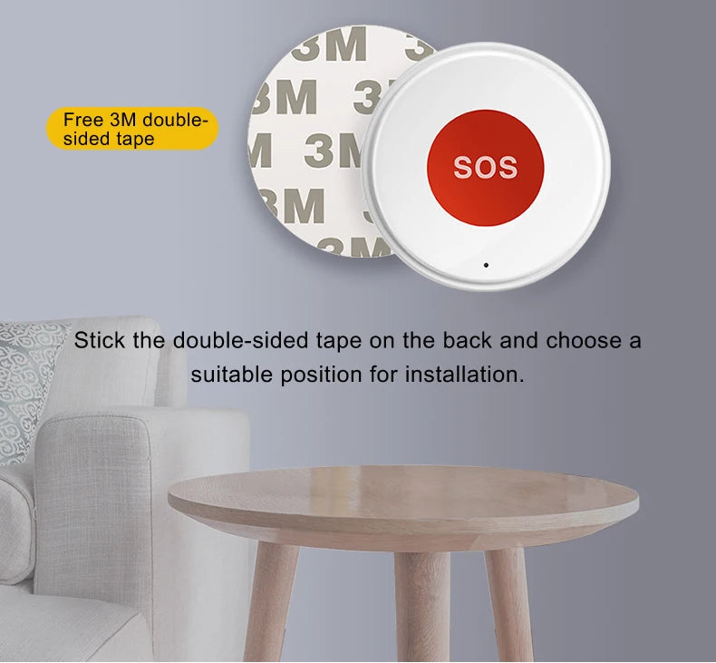 Tuya wifi sos botão uma chave de emergência sem fio alarme segurança dispositivo pânico para idosos crianças segurança em casa vida inteligente app remoto