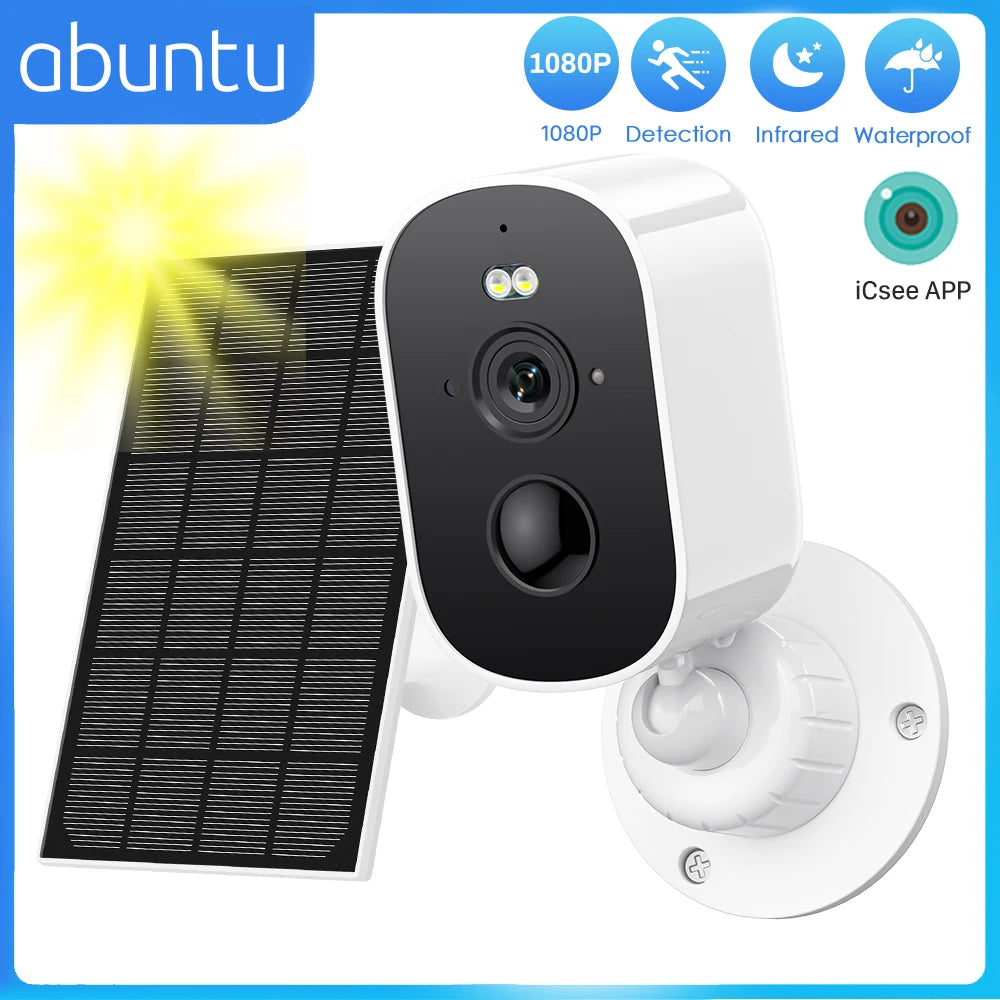 Câmera Solar WiFi Abuntu D10 1080P – Externa, Bateria, PIR, Áudio Bidirecional e Nuvem