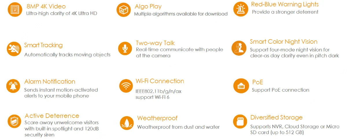 Câmera IMOU Cruiser SC 8MP 4K WiFi/PoE - Rastreamento Inteligente - Visão Noturna Colorida