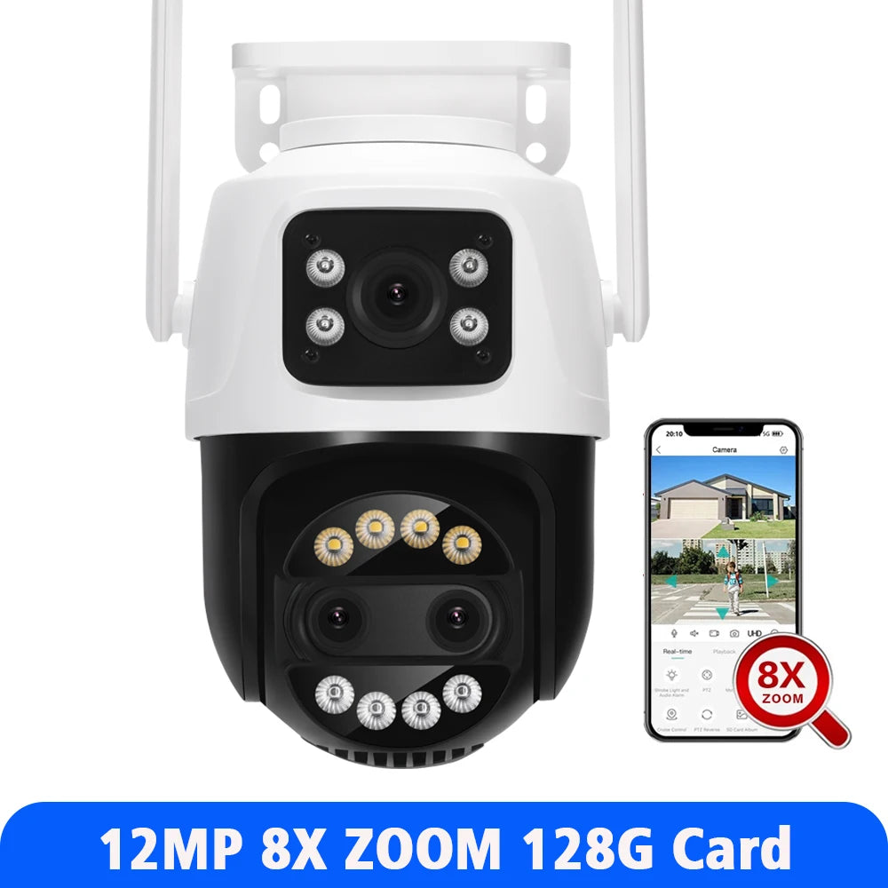 Câmera WiFi 12MP 6K Dome com Zoom 8X Detecção Humana IA Rastreamento Automático Alexa - ASECAM AS60WIC