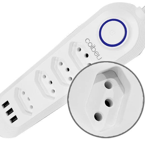 Filtro de Linha Torre de Tomadas COIBEU - Com Portas USB - 2m - 10A - Padrão Brasil - Bivolt