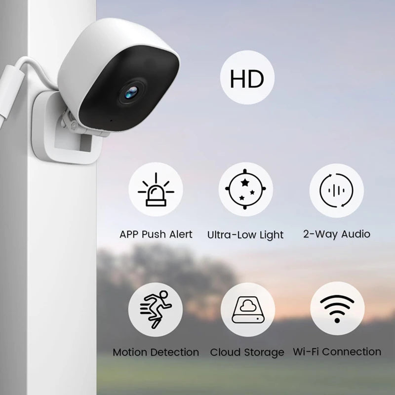 Câmera Caixa DIXSG 8MP 1080P – WiFi 2,4GHz, Visão Noturna Colorida e Gravação em Cartão TF