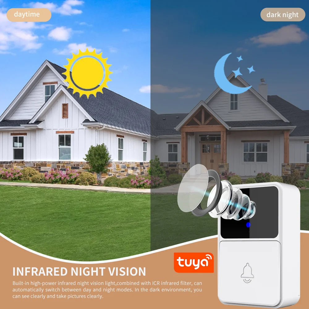 Tuya casa inteligente ao ar livre sem fio vídeo campainha wi fi câmera de telefone ao ar livre segurança vídeo porteiro visão noturna conveniente seguro