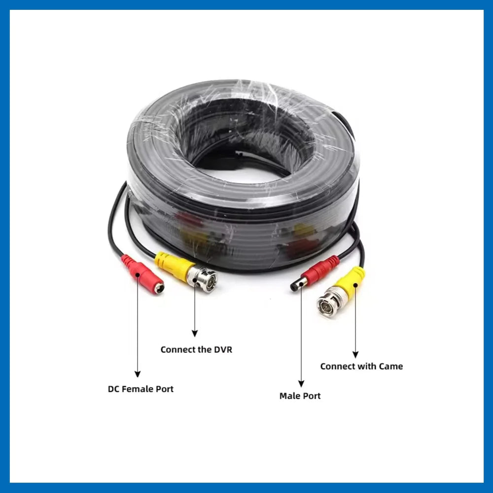 Cabo BNC 10m Integrado com Alimentação DC para Câmera CCTV DVR CVBS - SNQP