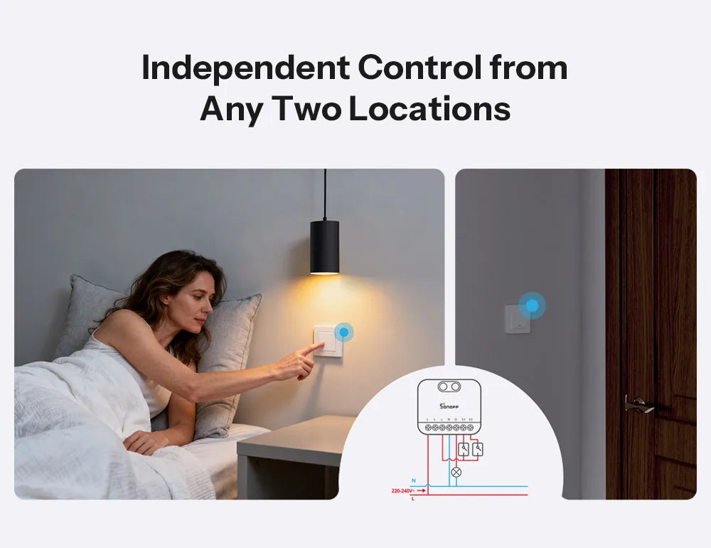 Dimmer Inteligente WiFi Matter MINI-DIM Extreme Sem Cintilação Monitoramento Energia 220-240V SONOFF