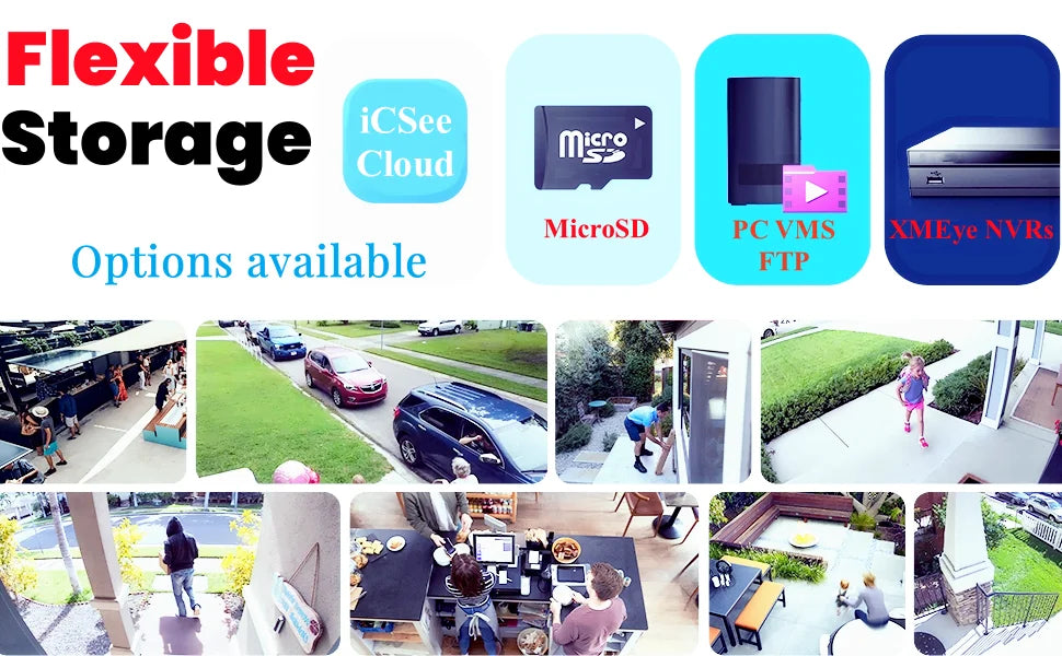 Câmera Dome WiFi 4MP/5MP/8MP | Visão Noturna Colorida, Detecção Humana e Áudio Bidirecional – XM ICSee
