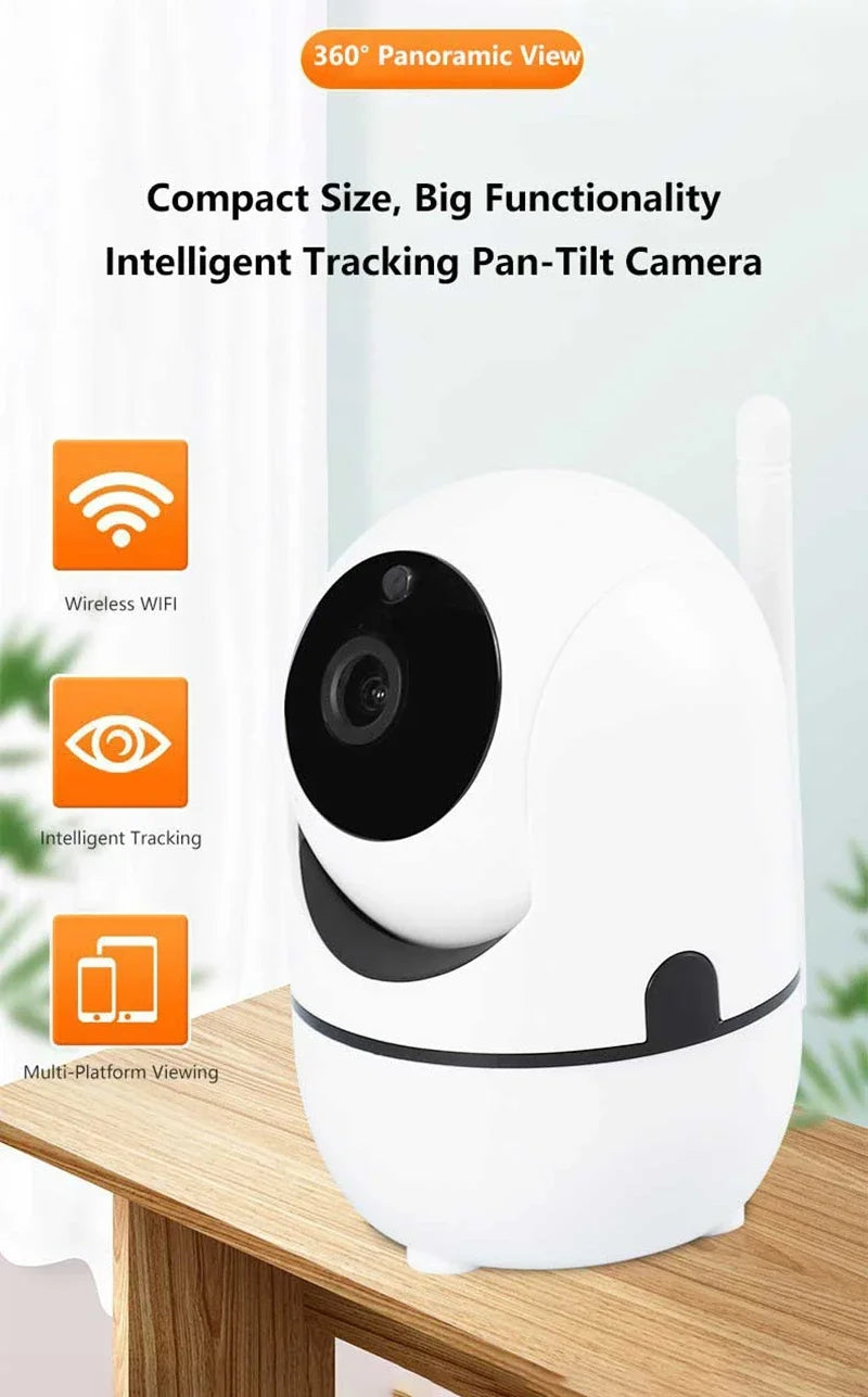 Mini Câmera WiFi Lenovo 1080P – Rastreamento Automático, Visão Noturna e Monitor de Bebês