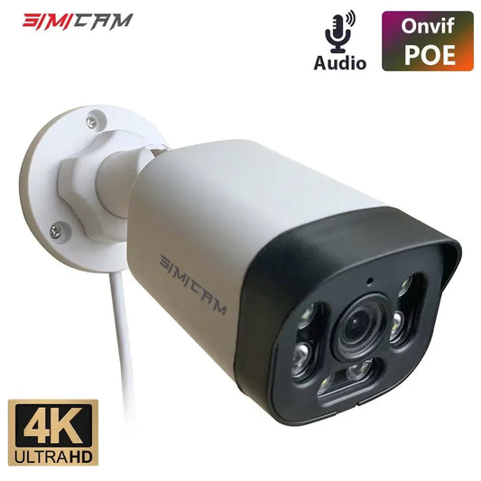 Super HD infravermelho visão noturna bala vigilância de vídeo para NVR, câmera de segurança 4K Poe com áudio, 48V POE, DC 12V 4MP 5MP 8MP