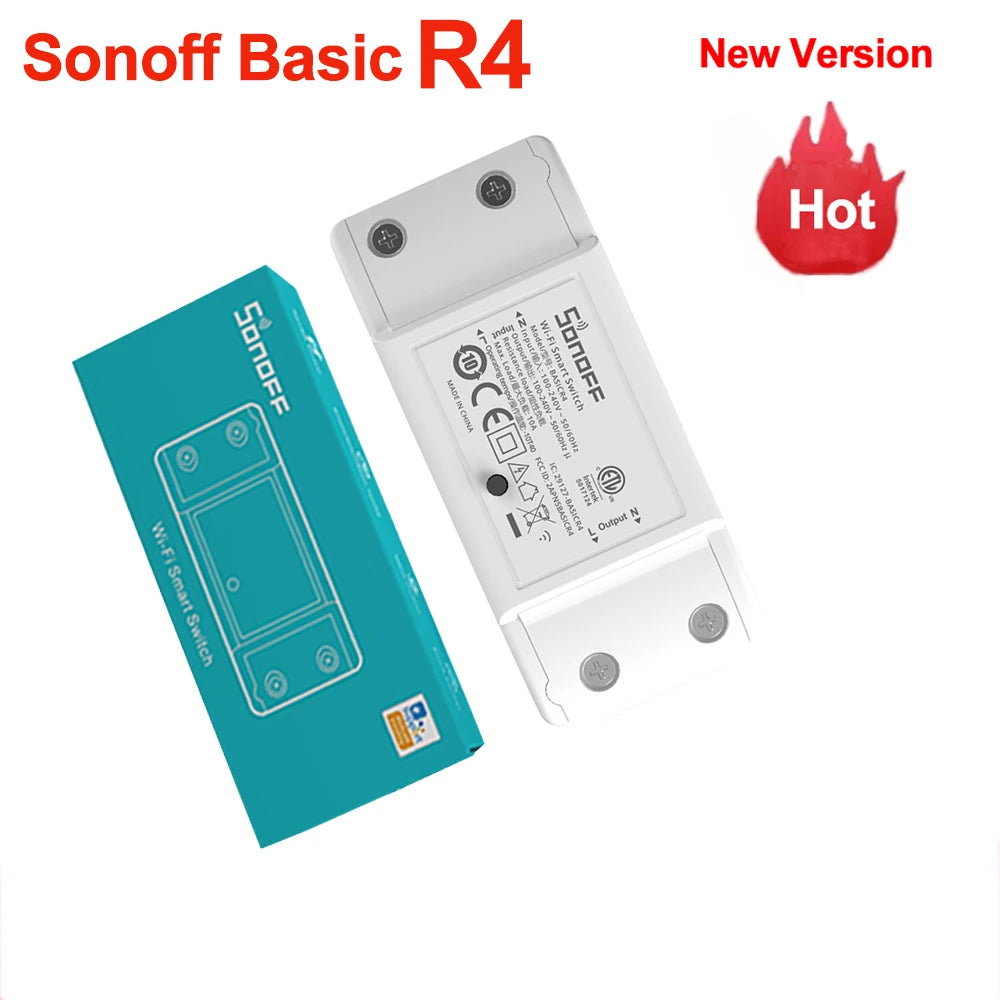 SONOFF-Básico R4 Casa Inteligente Interruptor WiFi, Módulo De Controle Remoto, Modo De Interruptor Mágico Via Ewelink APP, Funciona com Alexa, DIY