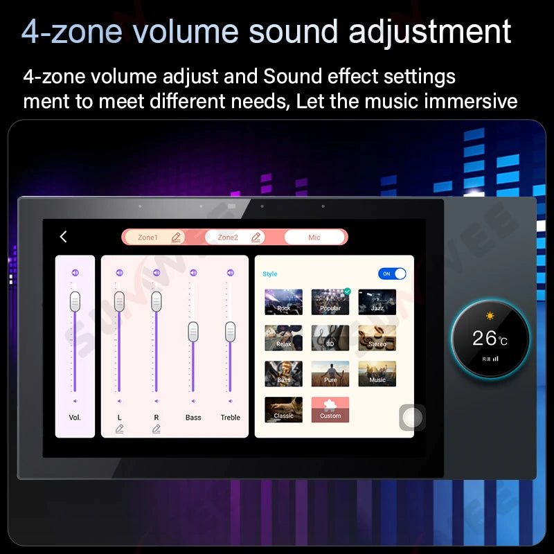 Tuya teatro inteligente música de fundo 4 + 32g android 11 sistema embutido zigbee gateway bluetooth wifi áudio na parede amplificador de potência