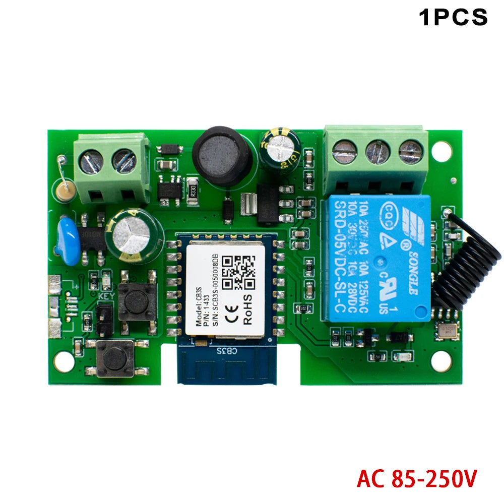 Tuya wifi inteligente portão de garagem interruptor do motor acesso porta elétrica dc 12v 24v 32v ac 220v 1/2ch módulo relé pulso rf433 remoto alexa