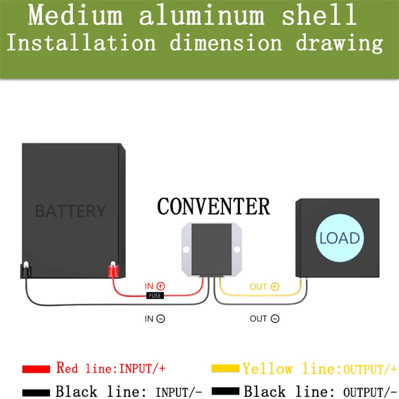 Conversor DC Step-Up 12V para 24V 5A 120W Regulador de Tensão IP68 GYVRM