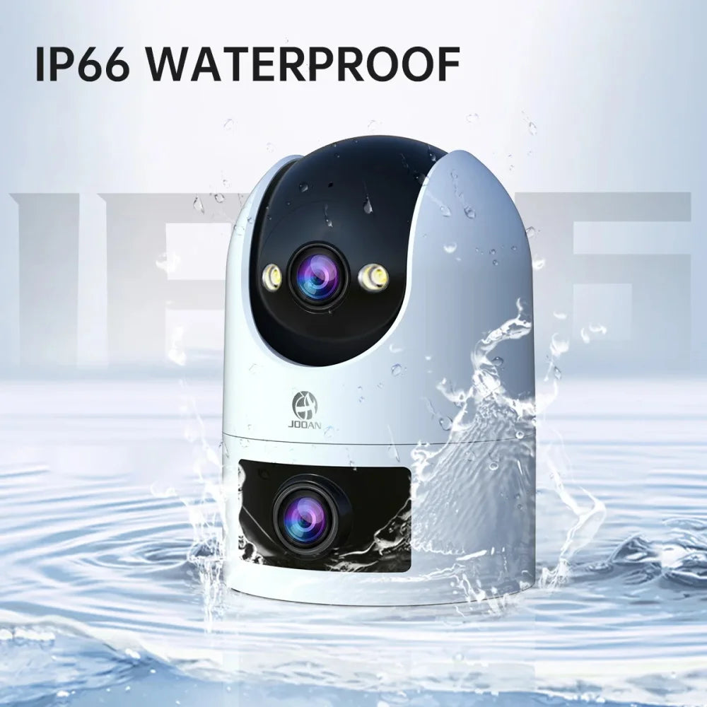 Câmera IP Jooan 3K HD para Exterior, Câmera PTZ com Lente Dupla, Rastreamento Automático por IA, Câmera de Vigilância Residencial com Áudio e Vídeo