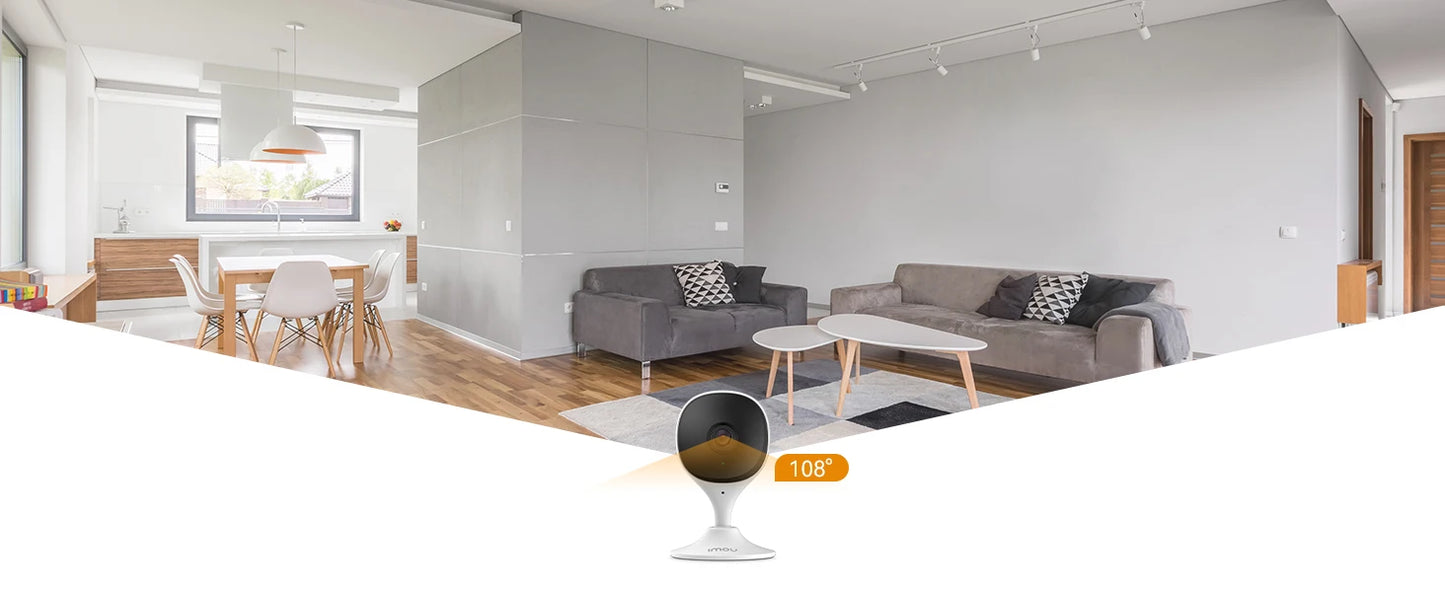 Câmera Interna WiFi 3MP IMOU Cue 2E | Detecção Humana, Alexa, Google e Monitor de Bebê