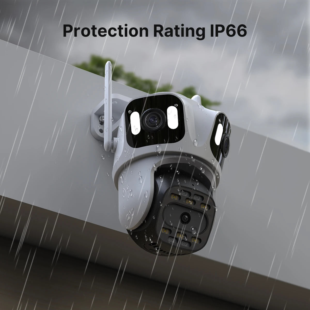 Câmera WiFi PTZ Três Lentes Três Telas Rastreamento Automático Detecção Humana IP66 Alexa UDECER