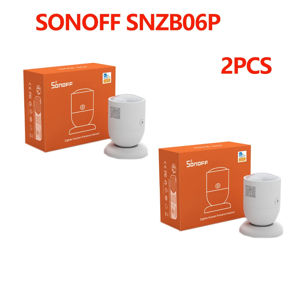 Sensor de Presença Humana SONOFF SNZB-06P Zigbee - Radar 5.8GHz - Detecta Movimento e Pessoa Parada