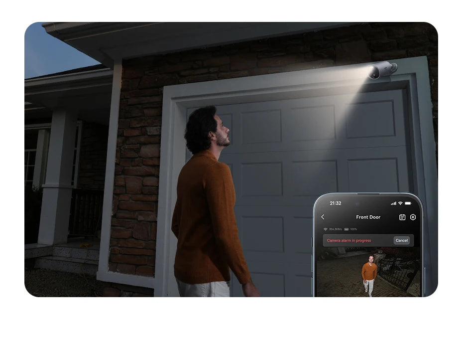 Câmera de Segurança Baseus B1 2K WiFi Sem Fio com Bateria 7800mAh, Gravação 24/7 e Armazenamento Interno 8GB