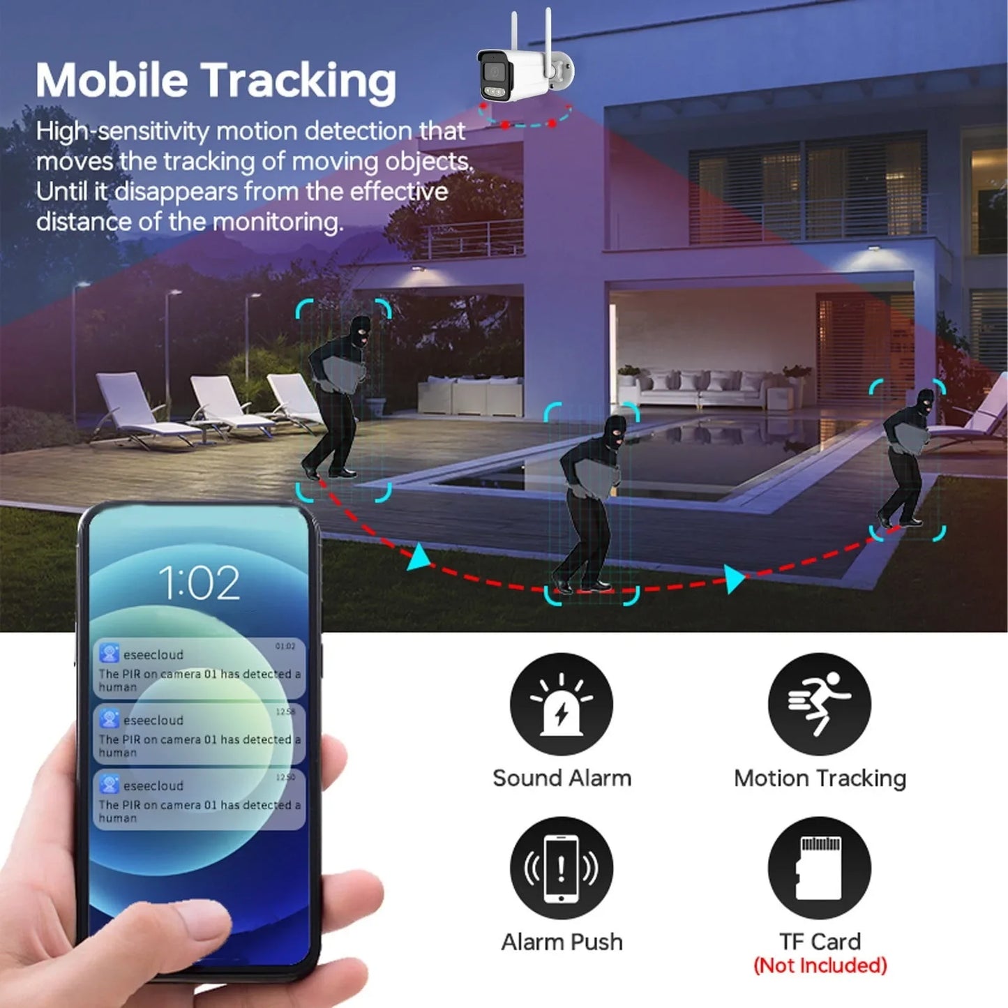 Tuya wifi câmera ip sem fio hd 5mp ai humano detectar câmera cctv bala vigilância ao ar livre proteção de segurança à prova dwaterproof água cam